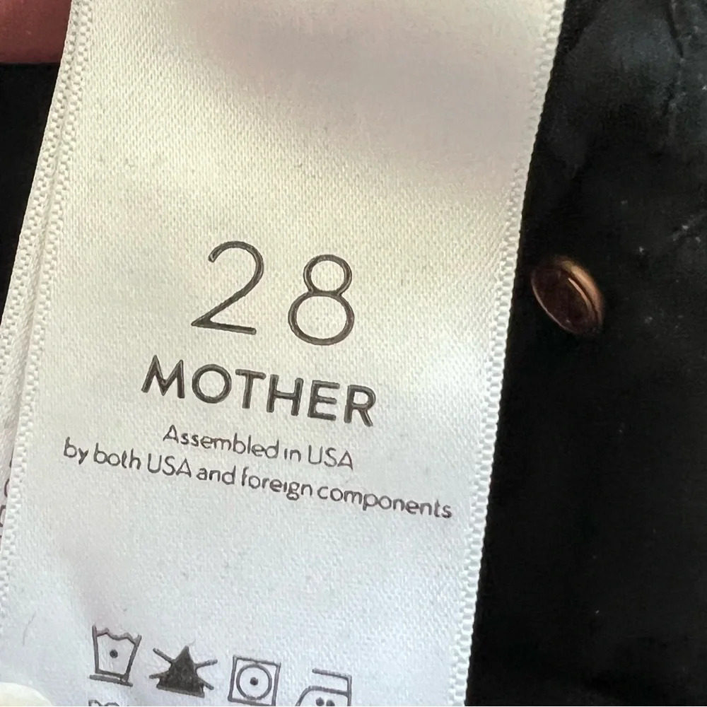 MOTHER Denim Insider Crop Step Fray Jeans Guilty Racer Black Casual Women’s 28 - Picture 12 of 14